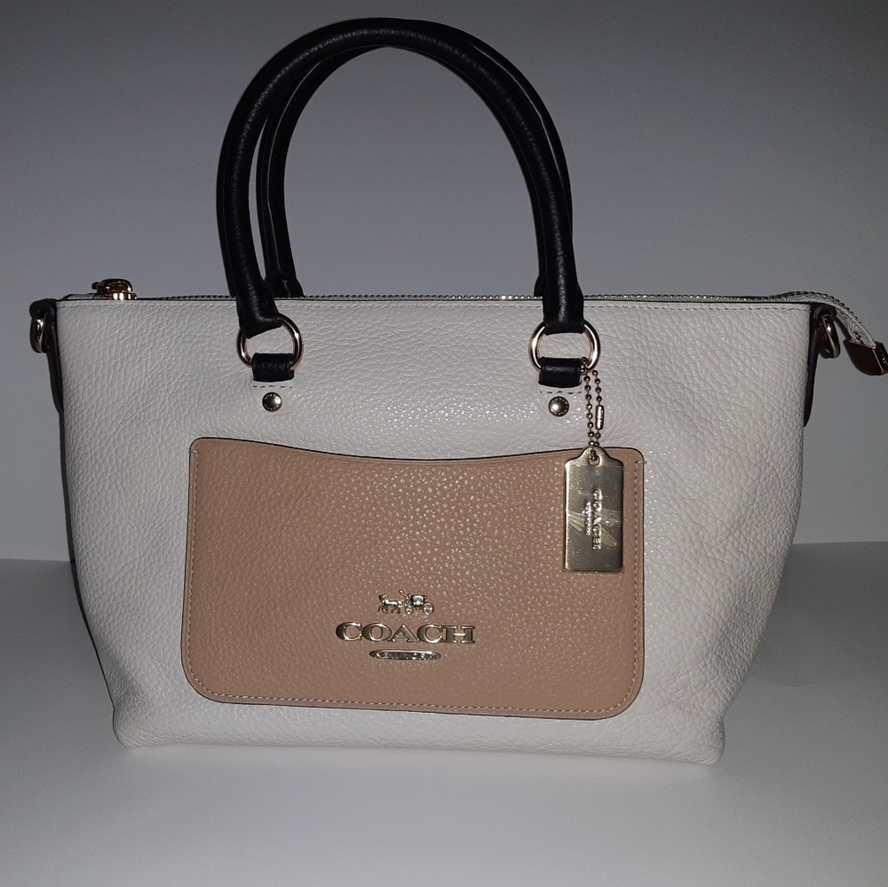 Coach Mini Emma Peble Leather Crossbody Satchel